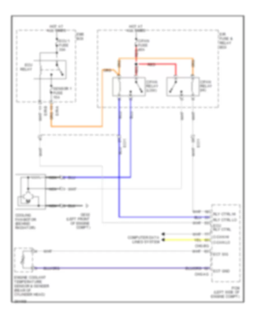 2.4L, Cooling Fan Wiring Diagram for Hyundai Sonata GLS 2012