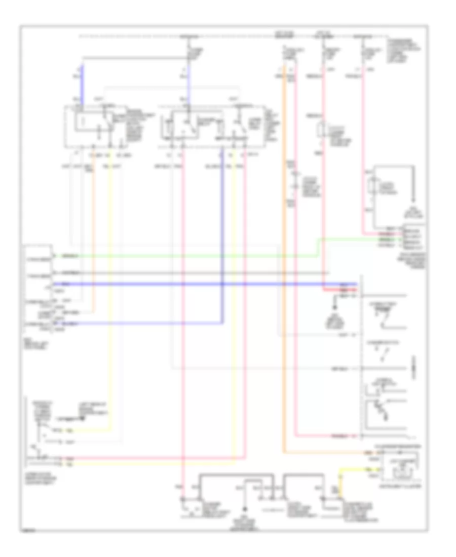 Электросхема стеклоочистителя, дворников и омывателя для Hyundai Azera SE 2007
