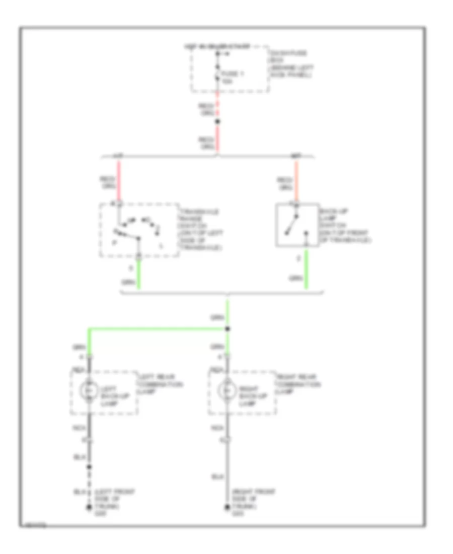 Back up Lamps Wiring Diagram for Hyundai Accent GL 2002