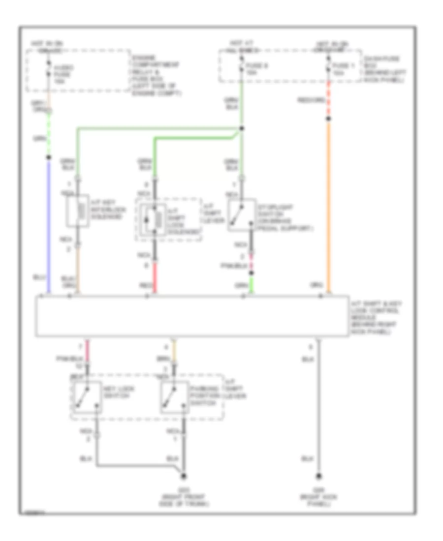 Shift Interlock Wiring Diagram for Hyundai Accent GL 2002