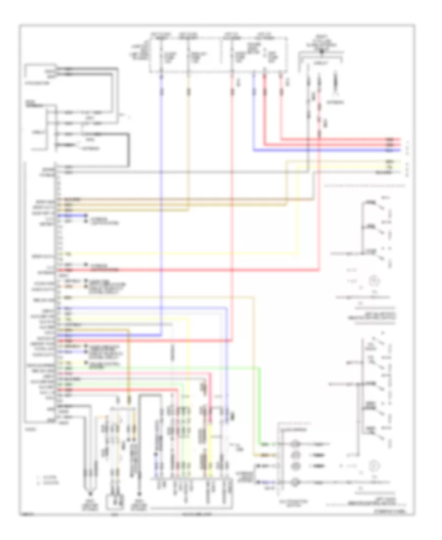 Radio Wiring Diagram, Except Hybrid without Navigation with Standard Amplifier (1 of 2) for Hyundai Sonata Hybrid 2012