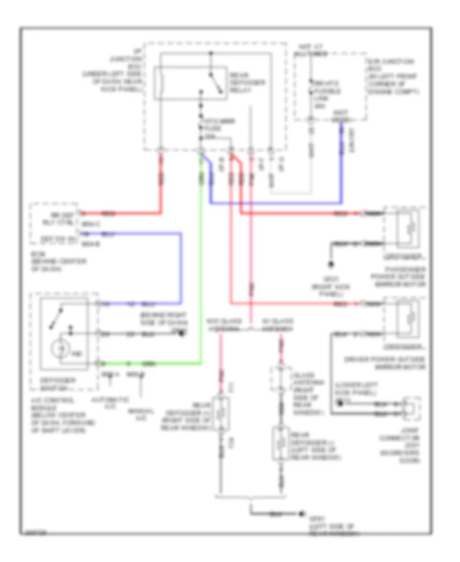 Defoggers Wiring Diagram for Hyundai Elantra GLS 2007