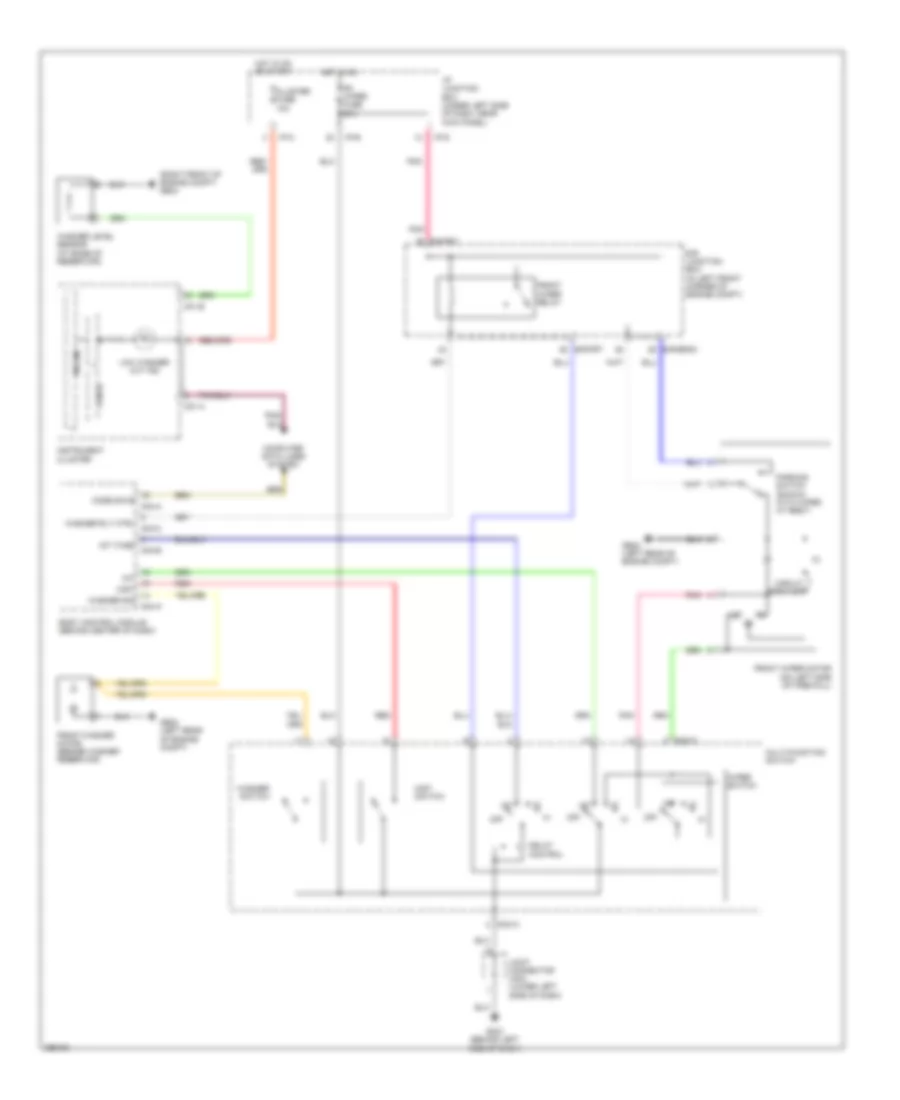 Электросхема стеклоочистителя, дворников и омывателя для Hyundai Elantra GLS 2007