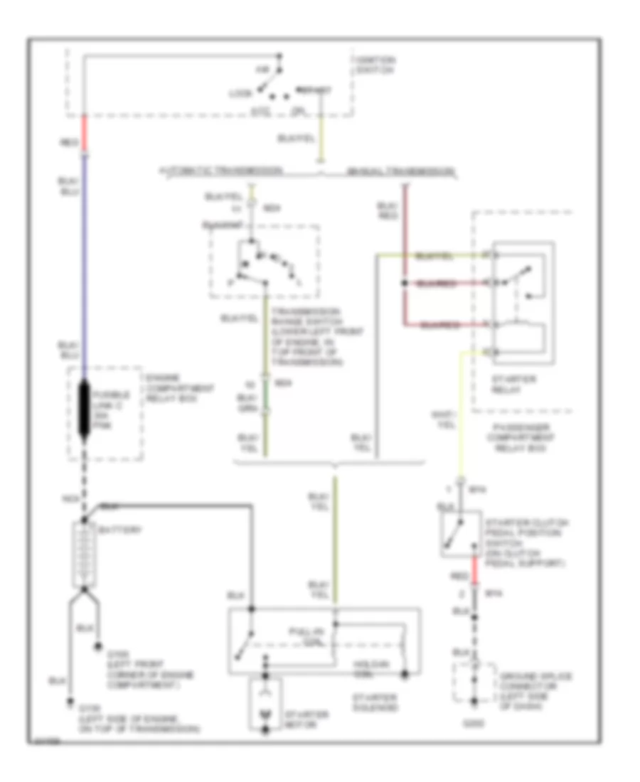 Starting Wiring Diagram for Hyundai Scoupe 1993