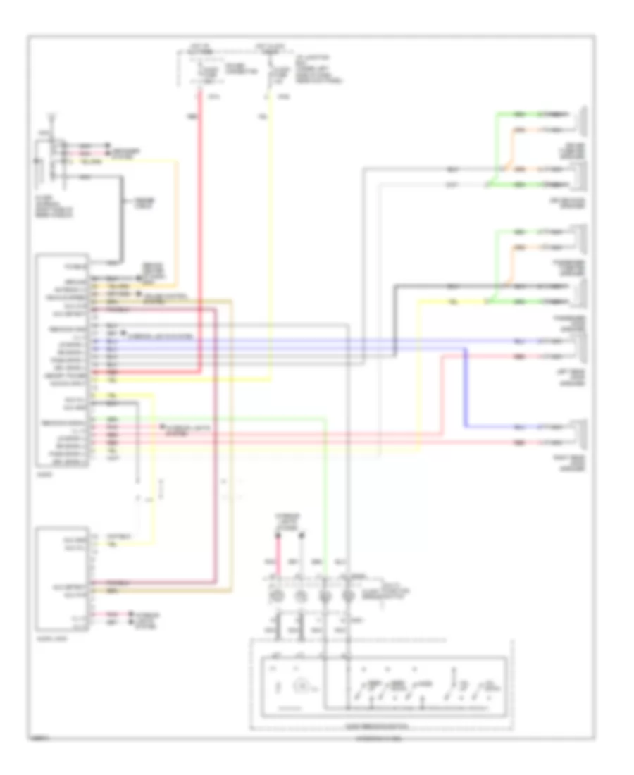 Radio Wiring Diagram, without Amplifier for Hyundai Elantra Limited 2007
