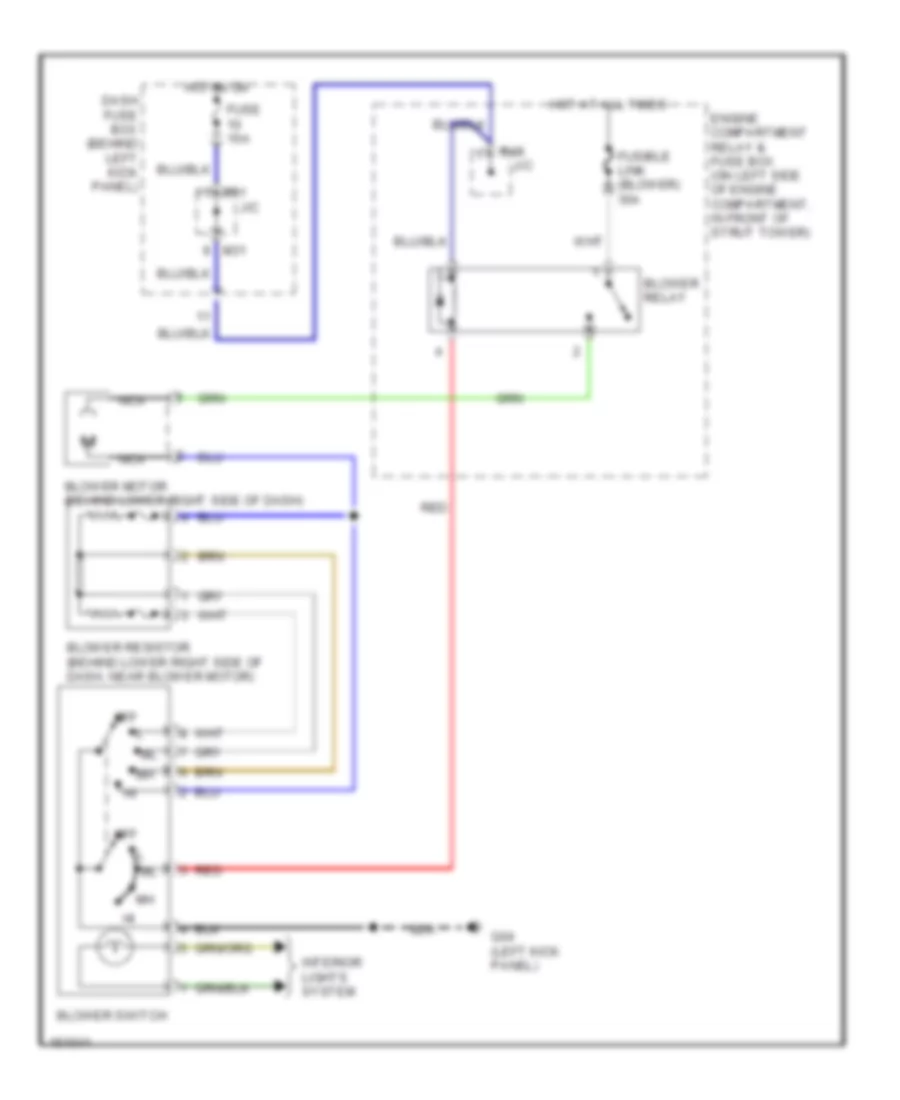 Heater Wiring Diagram for Hyundai Accent L 2002