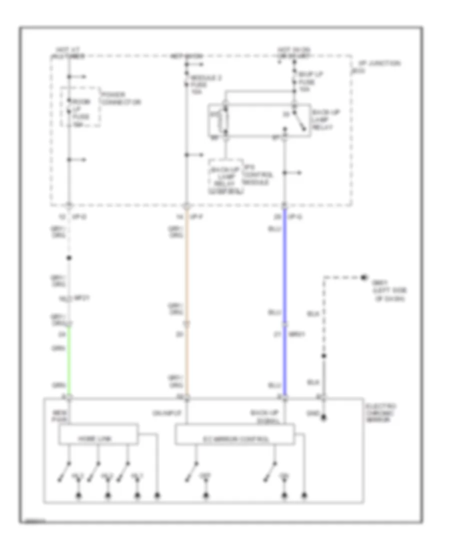 Electrochromic Mirror Wiring Diagram, with Home Link for Hyundai Tucson GL 2012