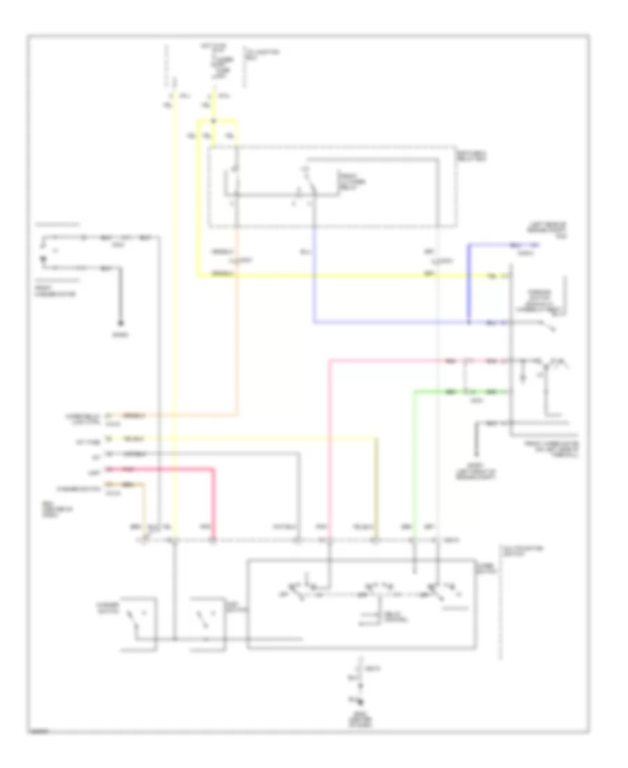 Электросхема передних стеклоочистителей дворников и омывателя лобового стекла для Hyundai Tucson GL 2012