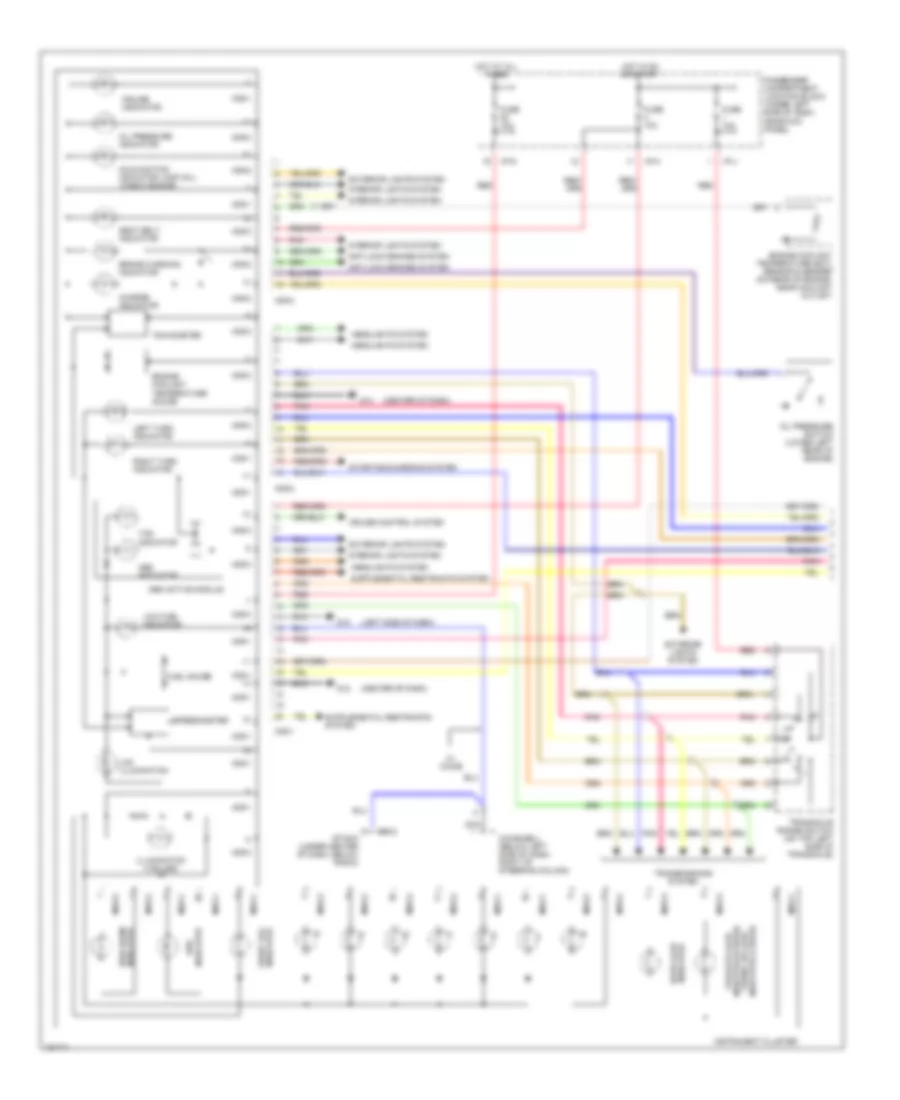 Instrument Cluster Wiring Diagram Base 1 of 2 for Hyundai Elantra GLS 2002