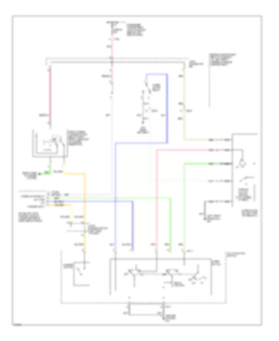 Электросхема переднего дворника стеклоочистителя и омывателя, 5 Дверей для Hyundai Elantra GLS 2002