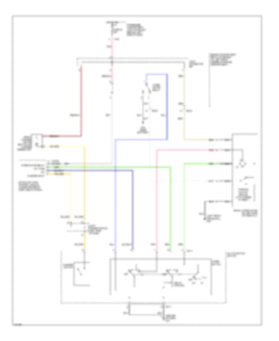 Электросхема стеклоочистителя, дворников и омывателя, 4 Двери для Hyundai Elantra GLS 2002