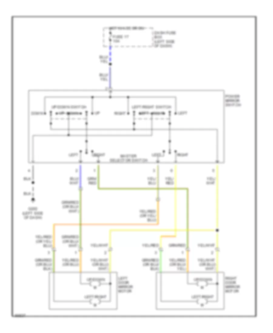 Power Mirror Wiring Diagram for Hyundai Sonata 1993