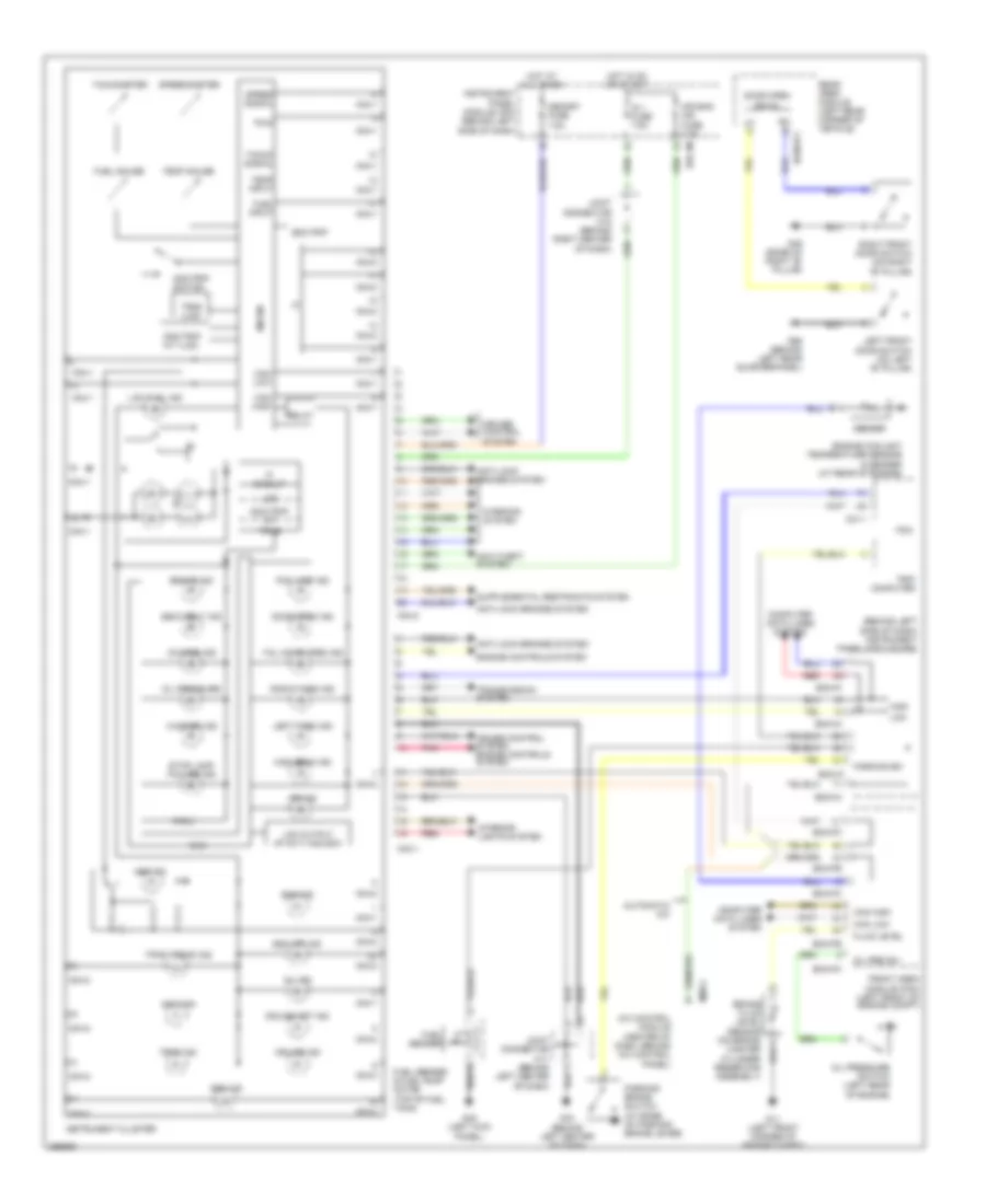 Instrument Cluster Wiring Diagram, without Super Vision for Hyundai Entourage GLS 2007