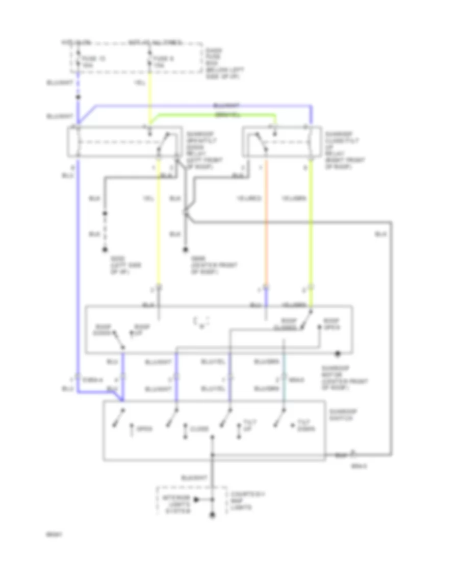 Power TopSunroof Wiring Diagrams for Hyundai Sonata GLS 1993