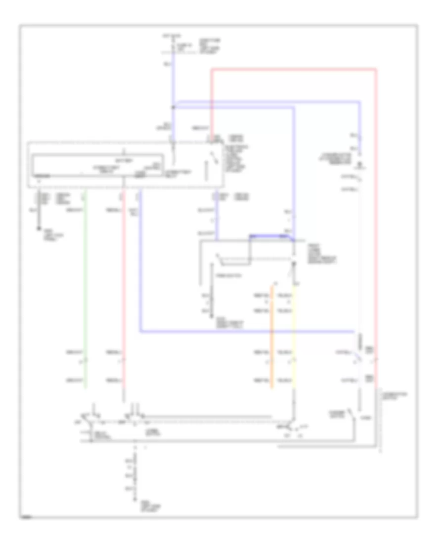 Электросхема стеклоочистителя, дворников и омывателя для Hyundai Sonata GLS 1993