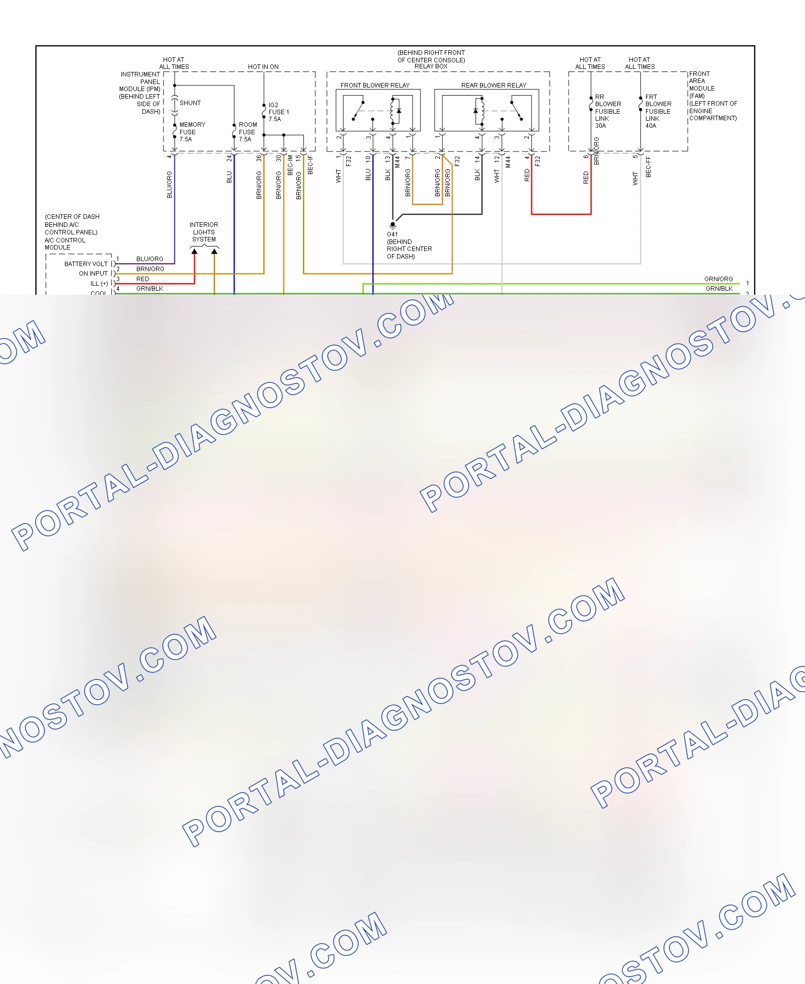 Automatic A C Wiring Diagram 1 of 3 for Hyundai Entourage Limited 2007