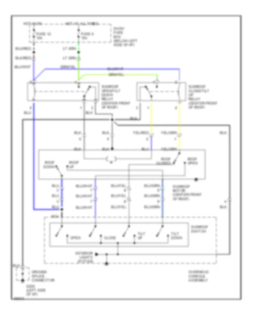 Power TopSunroof Wiring Diagrams for Hyundai Elantra 1994