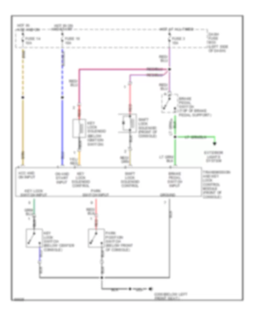 Shift Interlock Wiring Diagram for Hyundai Elantra 1994