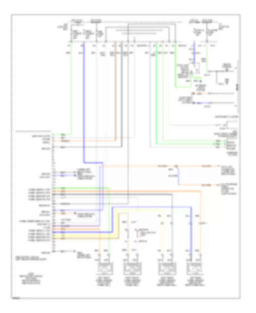 Anti-lock Brakes Wiring Diagram, without ESC for Hyundai Veracruz GLS 2012