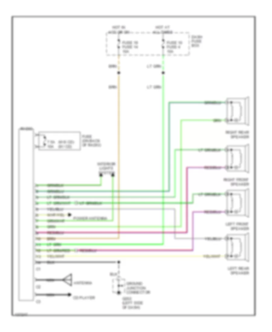 Radio Wiring Diagrams for Hyundai Elantra GLS 1994