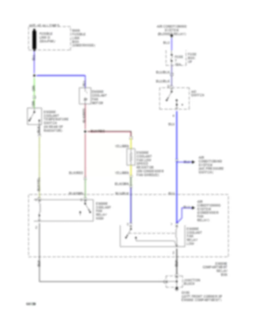 Cooling Fan Wiring Diagram Early Production for Hyundai Excel 1994