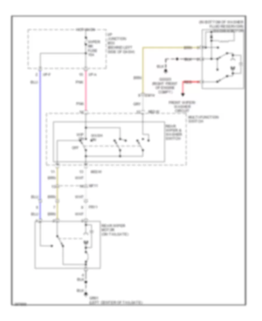 Rear WiperWasher Wiring Diagram for Hyundai Accent GLS 2013