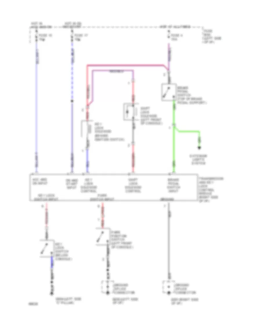Shift Interlock Wiring Diagram for Hyundai Excel GL 1994