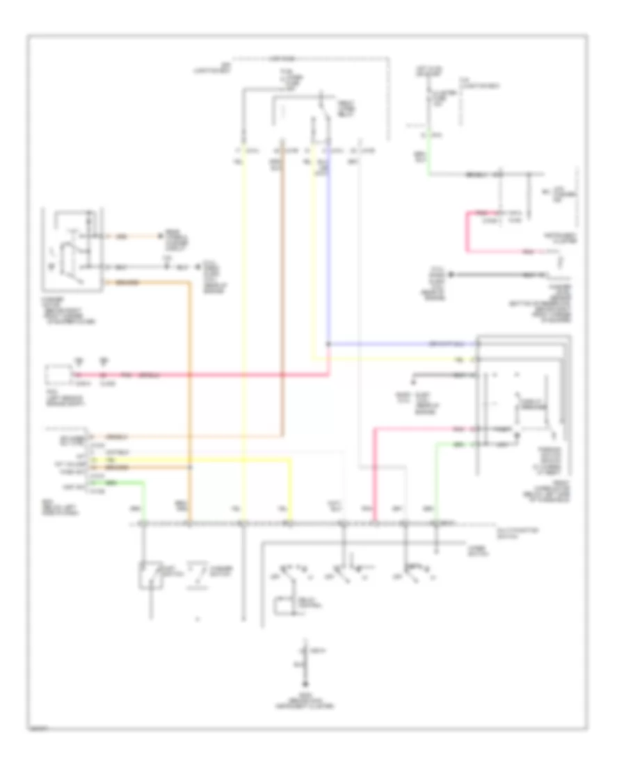 Электросхема передних стеклоочистителей дворников и омывателя лобового стекла для Hyundai Santa Fe GLS 2010