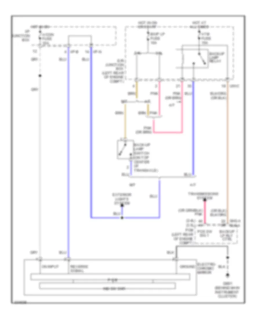 Electrochromic Mirror Wiring Diagram, without Home Link for Hyundai Santa Fe Limited 2010