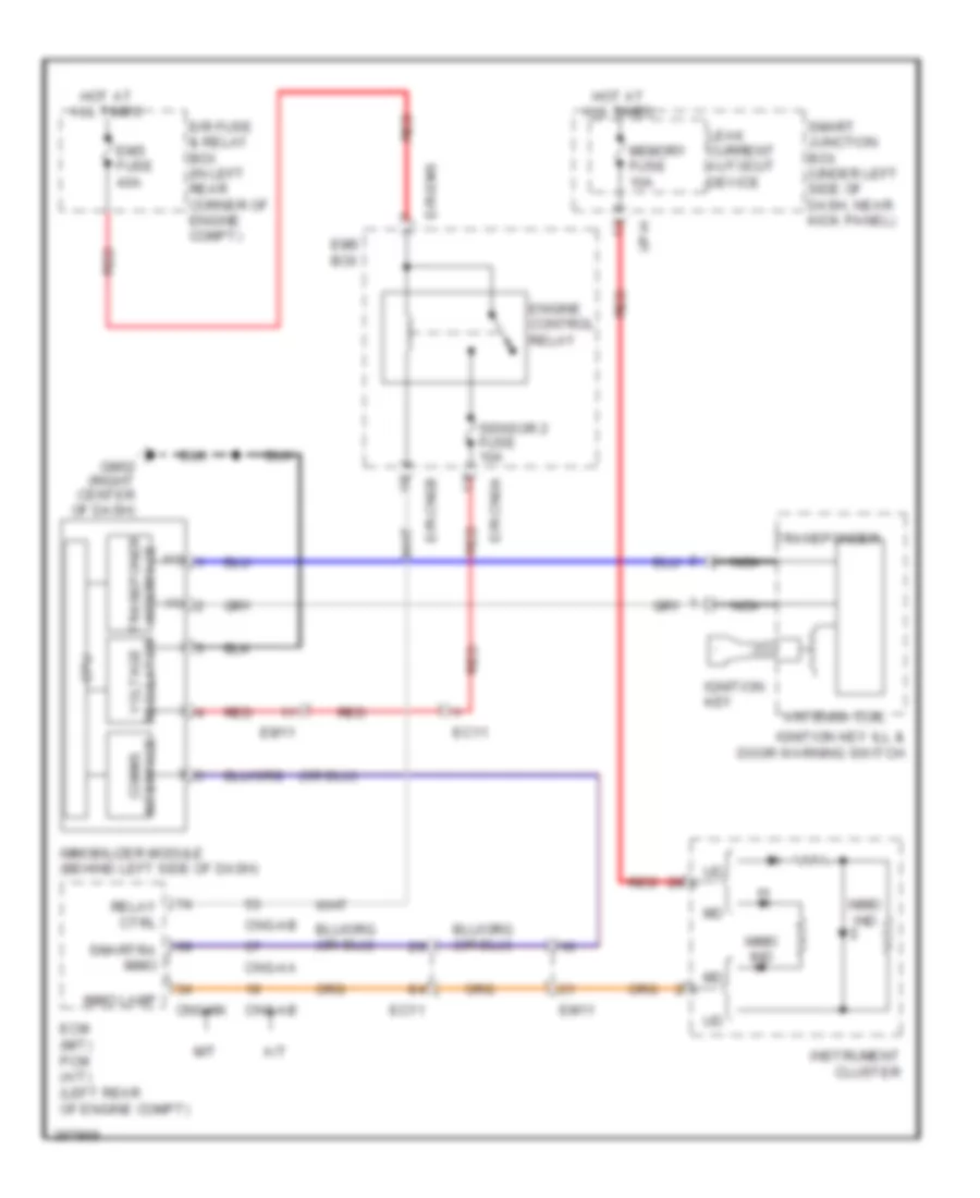 Immobilizer Wiring Diagram, without Smart Key System for Hyundai Elantra GLS 2013