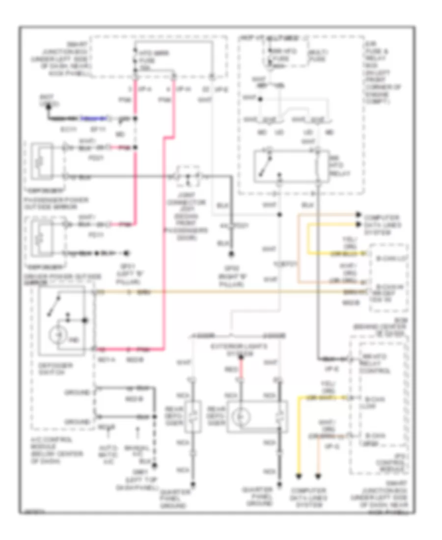 Defoggers Wiring Diagram without Auto Defogger for Hyundai Elantra GLS 2013