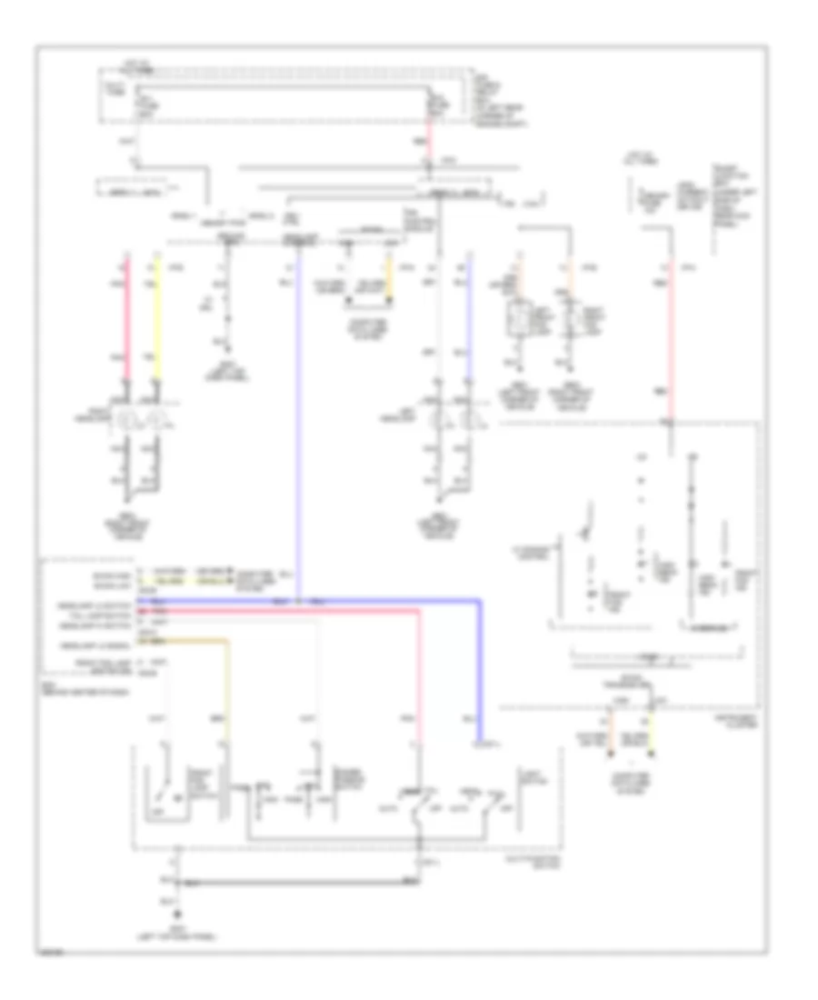 Headlamps Wiring Diagram for Hyundai Elantra GLS 2013