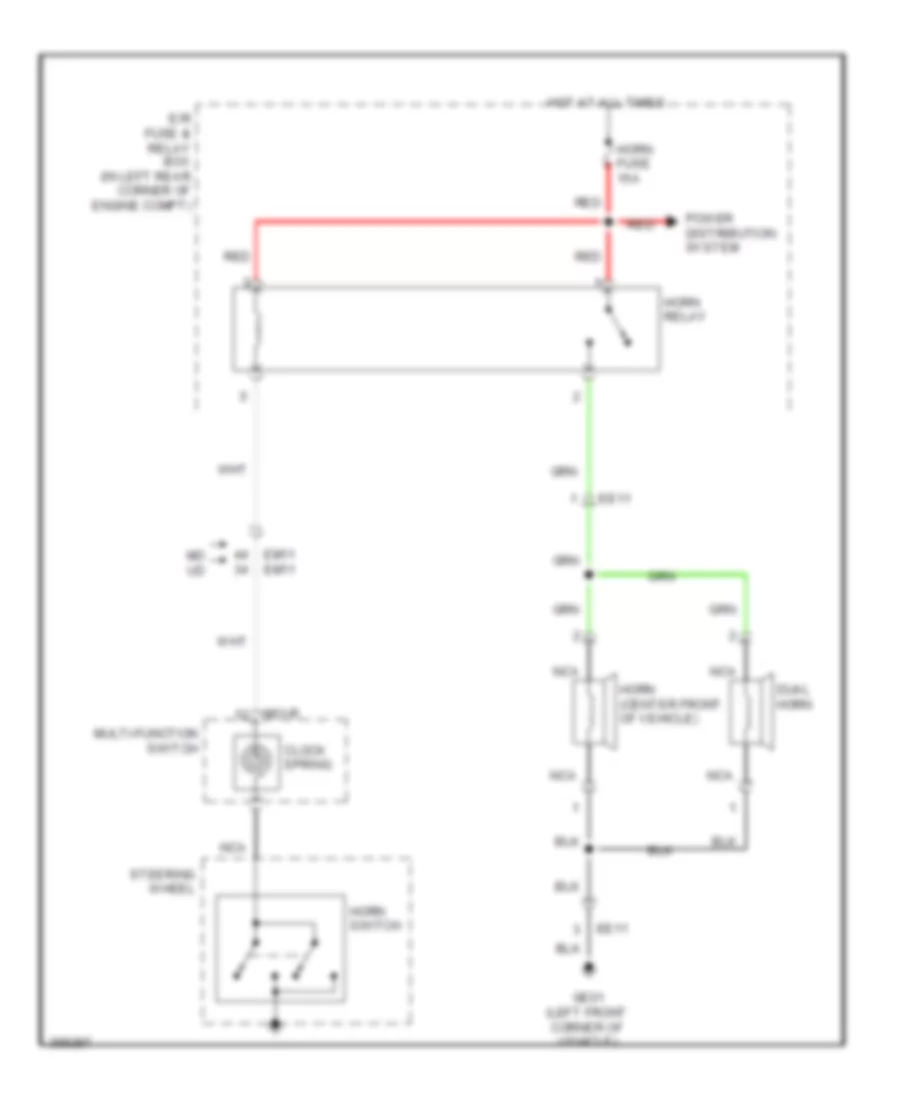 Horn Wiring Diagram for Hyundai Elantra GLS 2013
