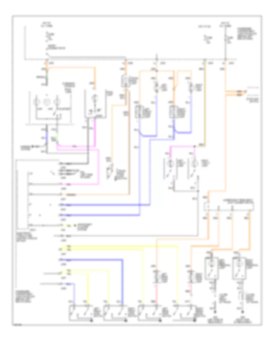 Courtesy Lamps Wiring Diagram with Sunroof for Hyundai XG350 L 2002