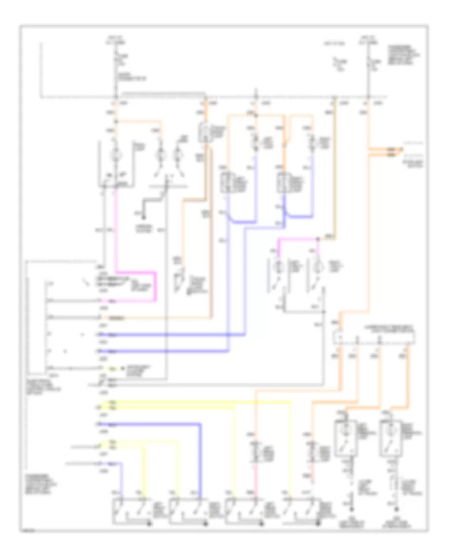 Courtesy Lamps Wiring Diagram, without Sunroof for Hyundai XG350 L 2002