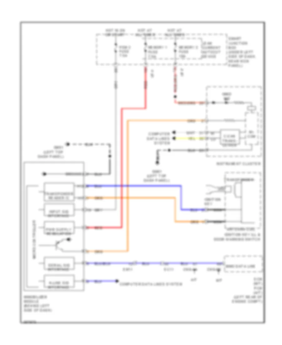 Immobilizer Wiring Diagram, without Smart Key System for Hyundai Elantra GT 2013