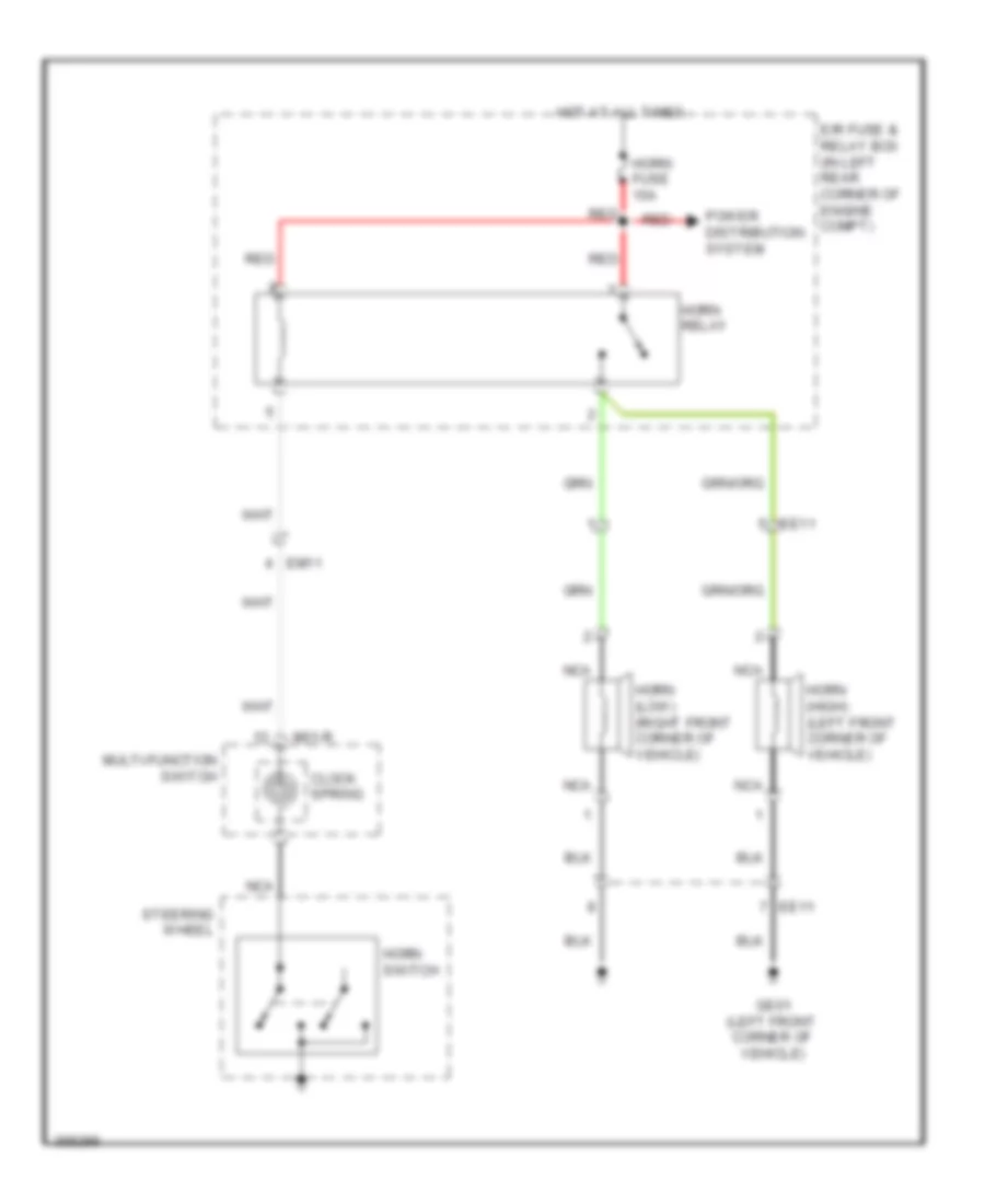 Horn Wiring Diagram for Hyundai Elantra GT 2013