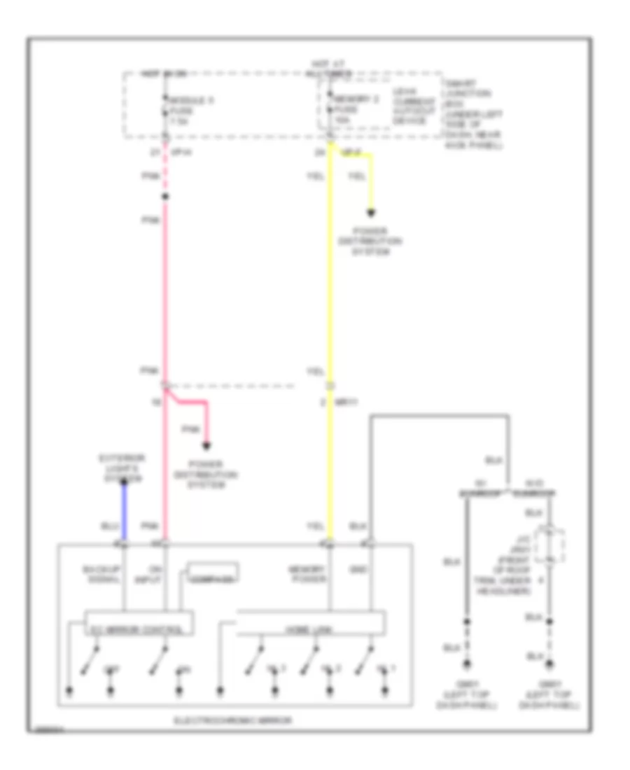 Electrochromic Mirror Wiring Diagram with Home Link for Hyundai Elantra GT 2013