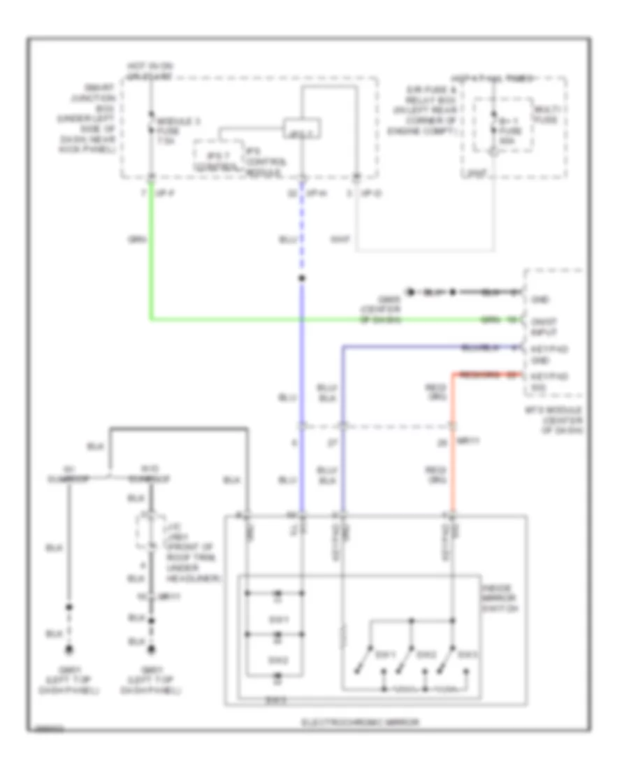 Electrochromic Mirror Wiring Diagram without Home Link for Hyundai Elantra GT 2013