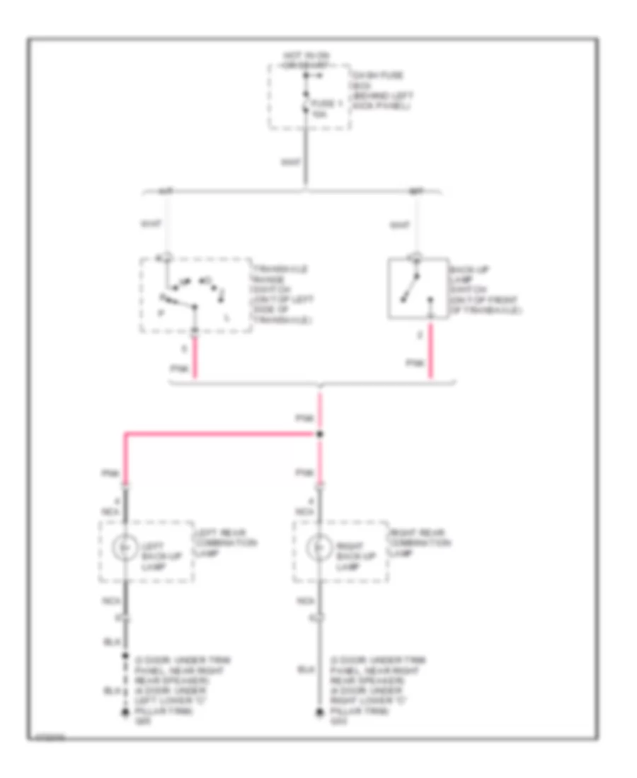 Back up Lamps Wiring Diagram for Hyundai Accent 2003