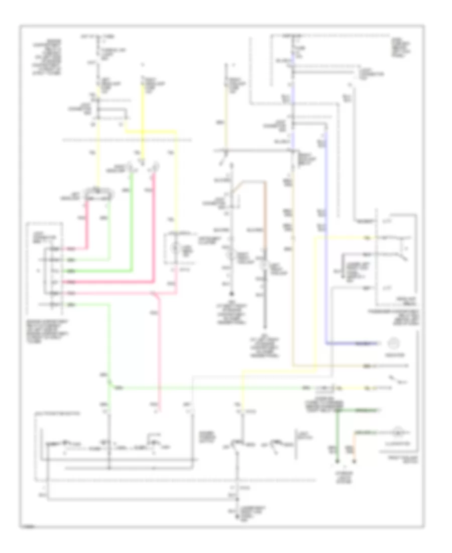Headlights Wiring Diagram, without DRL for Hyundai Accent 2003