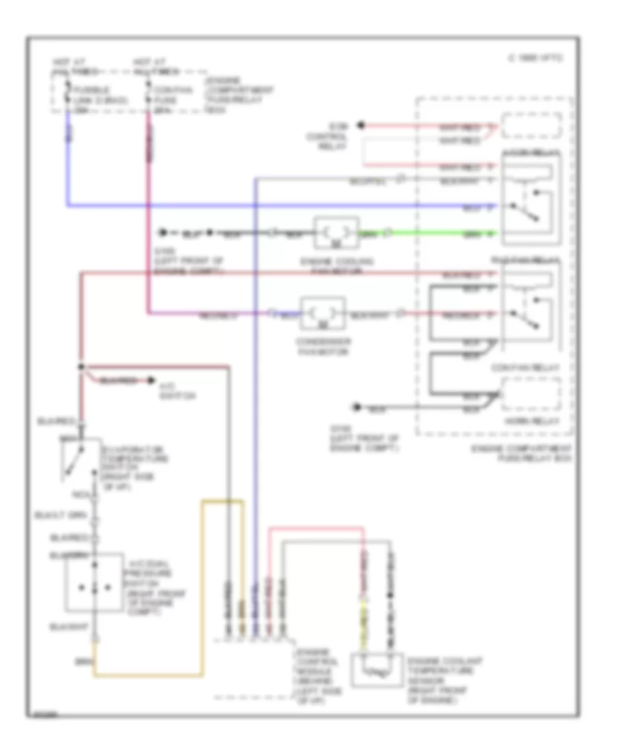 Cooling Fan Wiring Diagram for Hyundai Accent 1995