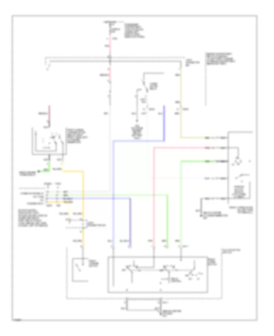 Электросхема передних стеклоочистителей дворников и омывателя лобового стекла, 5 Дверей для Hyundai Elantra GLS 2003