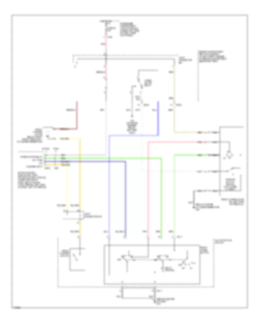 Электросхема стеклоочистителя, дворников и омывателя, 4 Двери для Hyundai Elantra GLS 2003