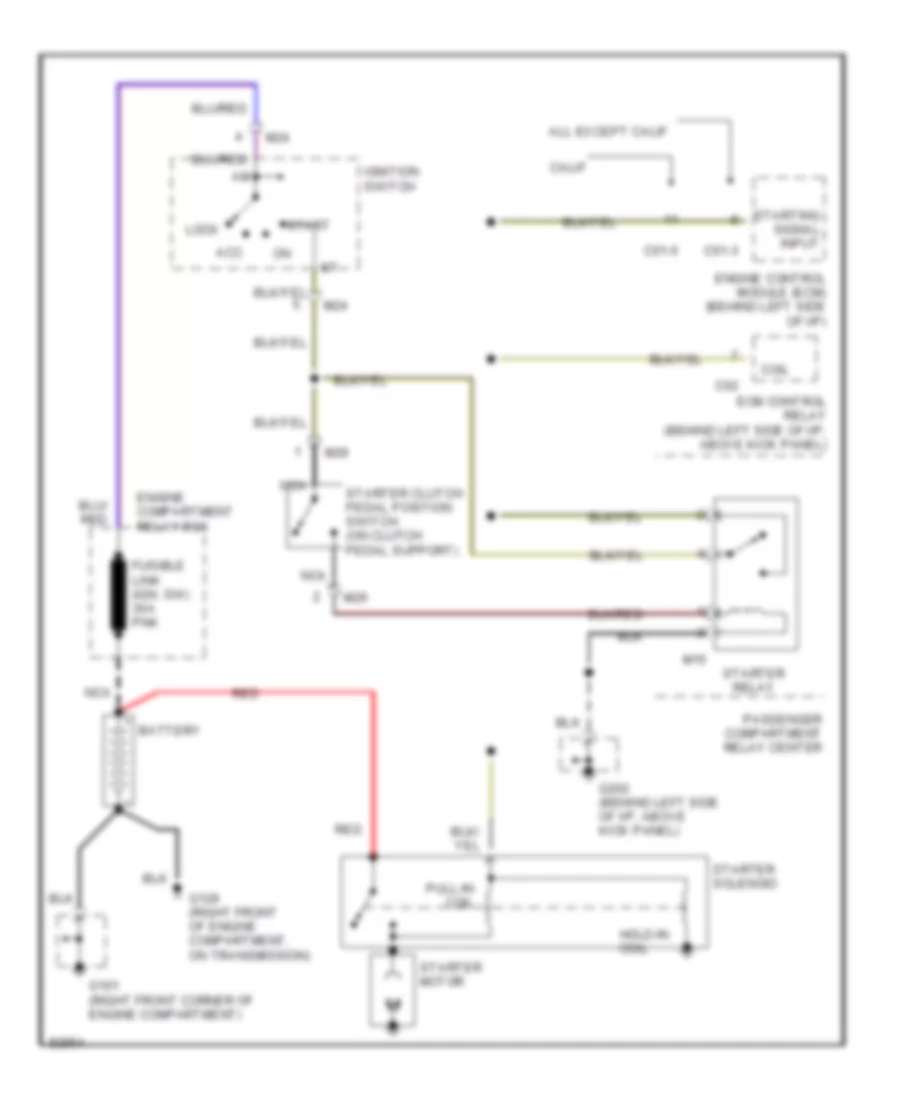 Starting Wiring Diagram, MT for Hyundai Elantra 1995