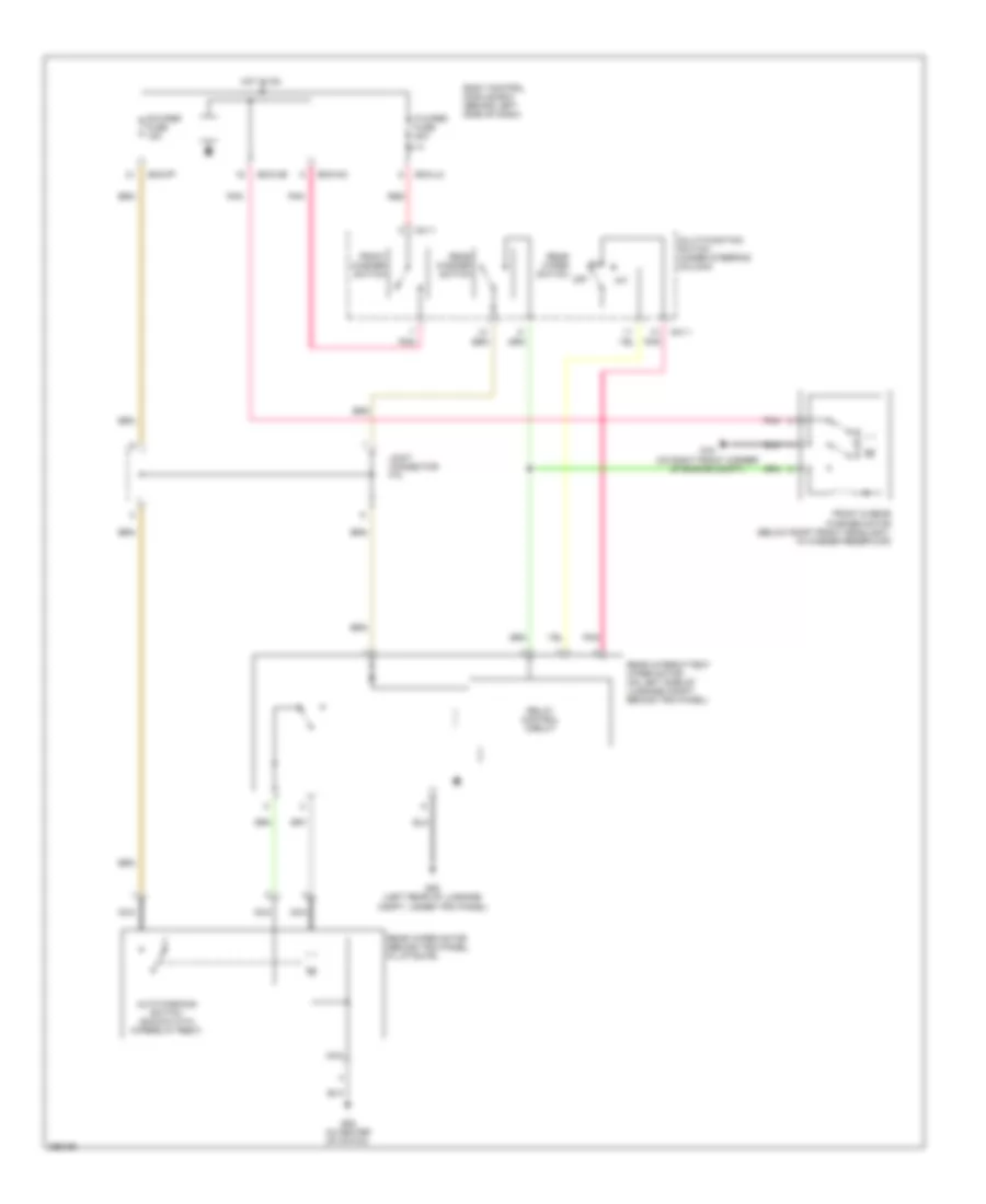 Электросхема заднего стеклоочистителя дворника и омывателя для Hyundai Tiburon SE 2007