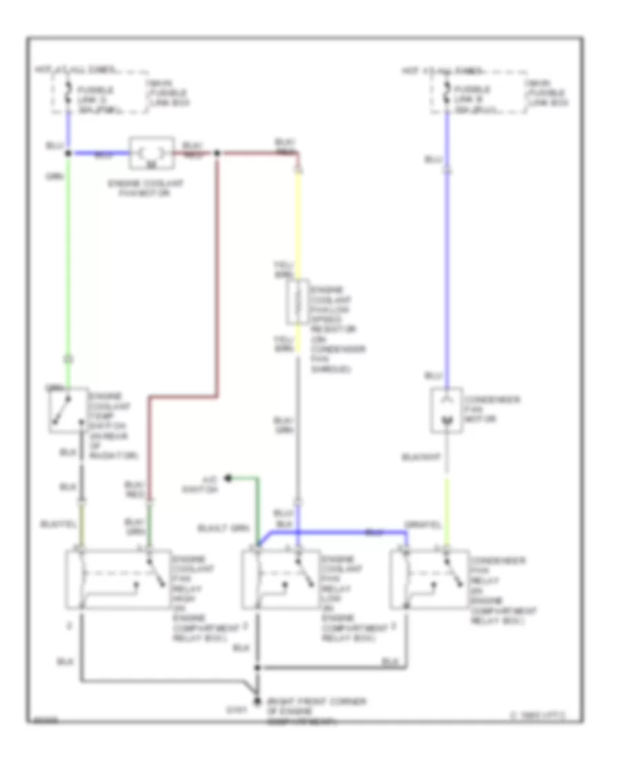 Cooling Fan Wiring Diagram for Hyundai Scoupe LS 1995