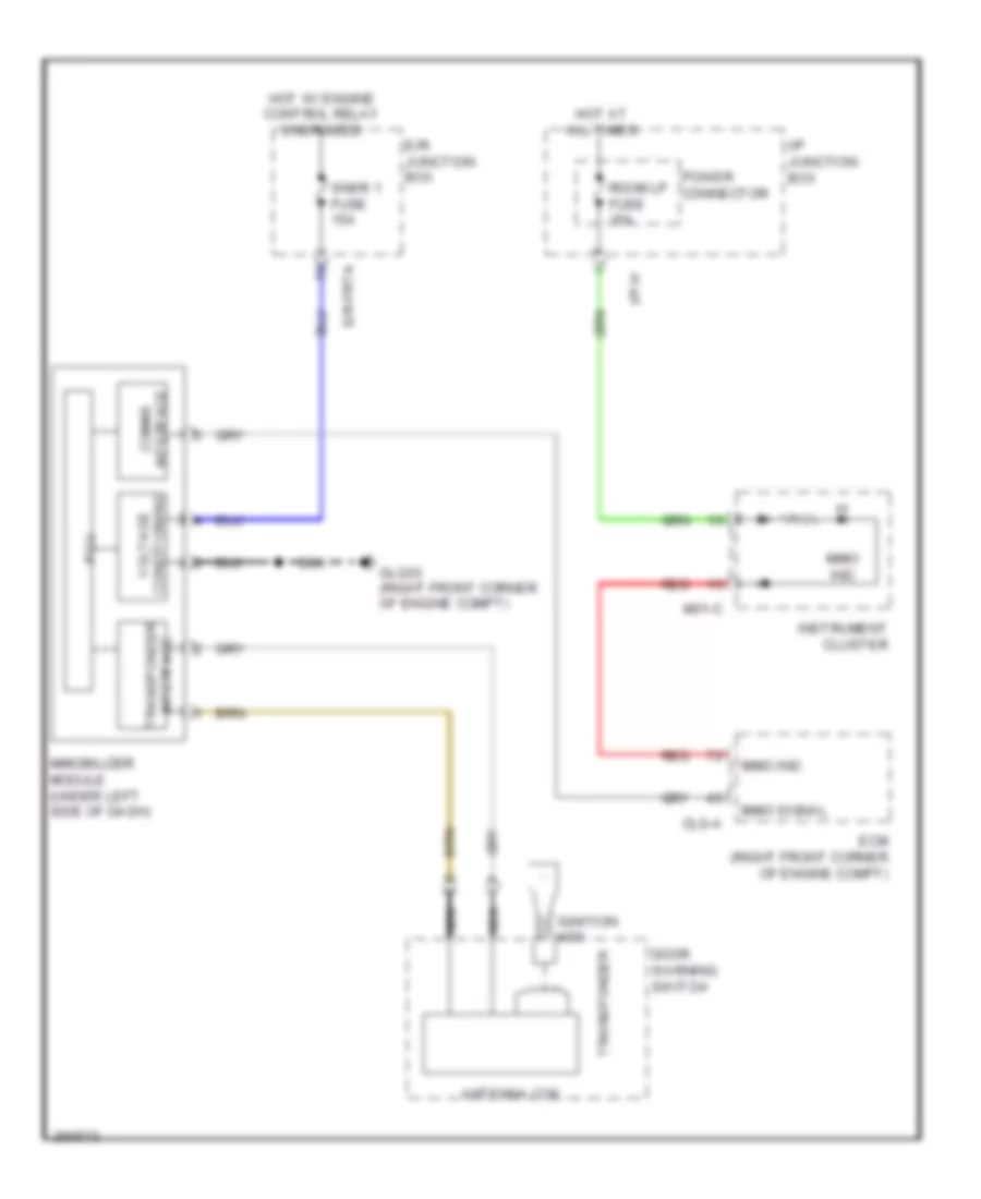 Immobilizer Wiring Diagram, without PIC for Hyundai Veracruz Limited 2007