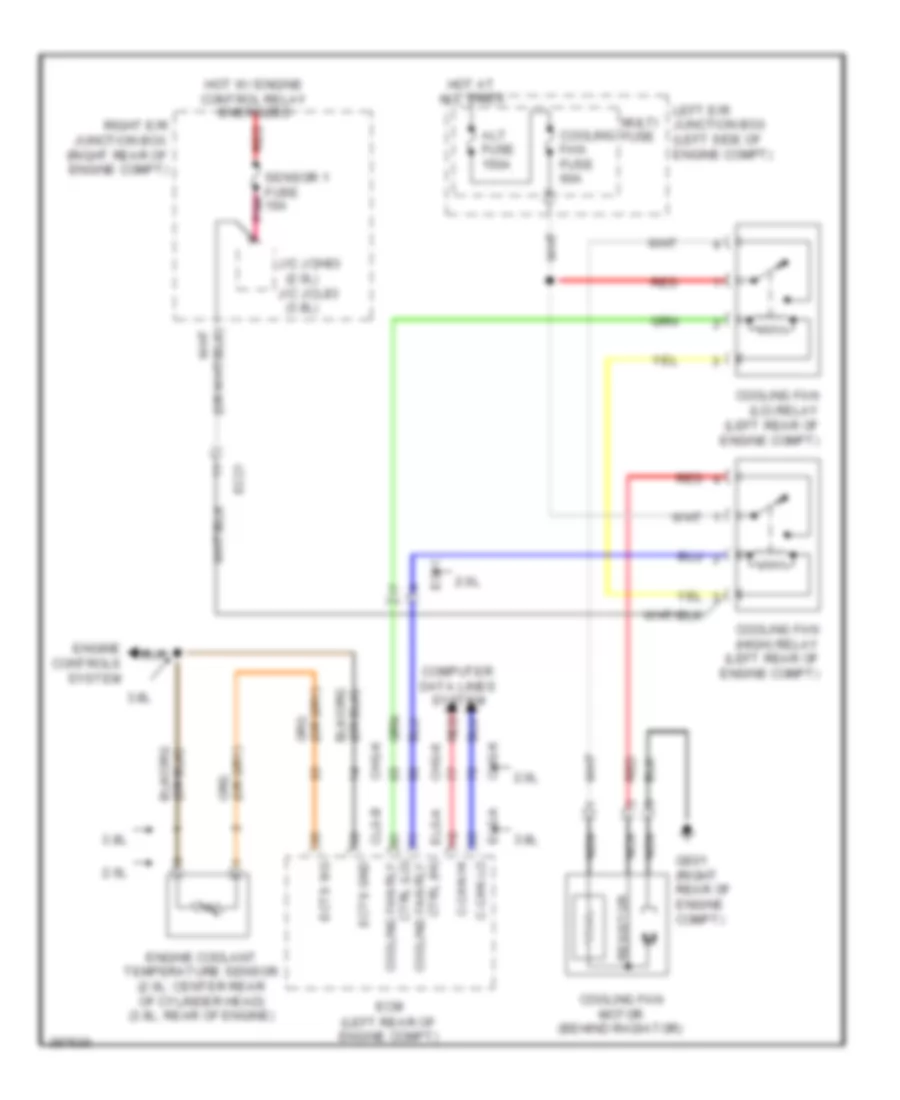 Cooling Fan Wiring Diagram for Hyundai Genesis Coupe 3.8 R-Spec 2013