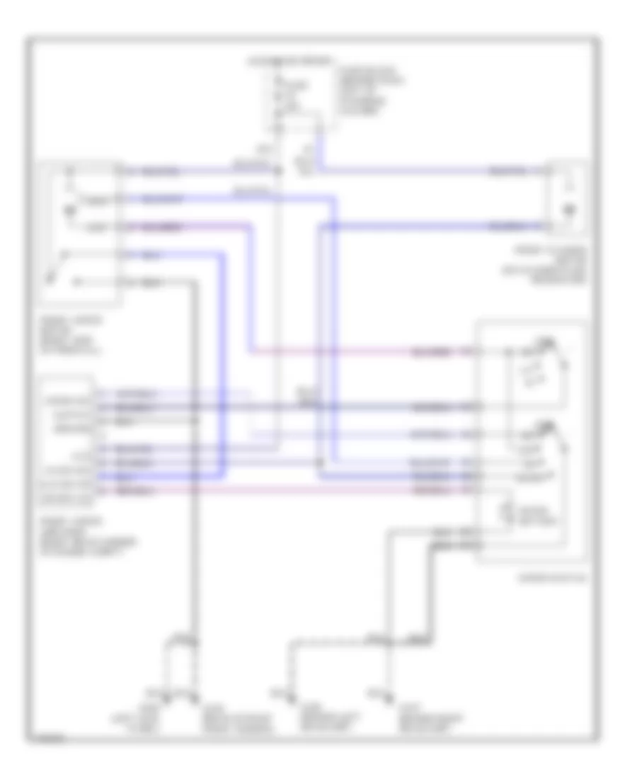 Электросхема передних стеклоочистителей дворников и омывателя лобового стекла для Infiniti QX4 1999